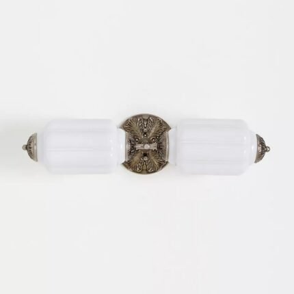 THE ELOISE SCALLOP WHITE GLASS NICKEL VANITY SCONCE WALL LIGHT