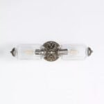THE ELOISE SCALLOP CLEAR GLASS NICKEL VANITY SCONCE WALL LIGHT