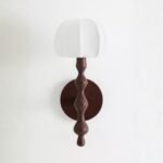 LALA REIMAGINED WOOD SHADED SCONCE WALL LIGHT DARK BROWN
