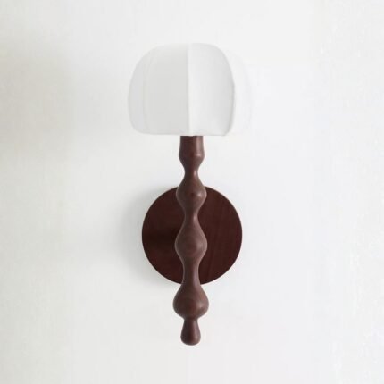 LALA REIMAGINED WOOD SHADED SCONCE WALL LIGHT DARK BROWN