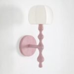 LALA REIMAGINED WOOD SHADED SCONCE WALL LIGHT PINK