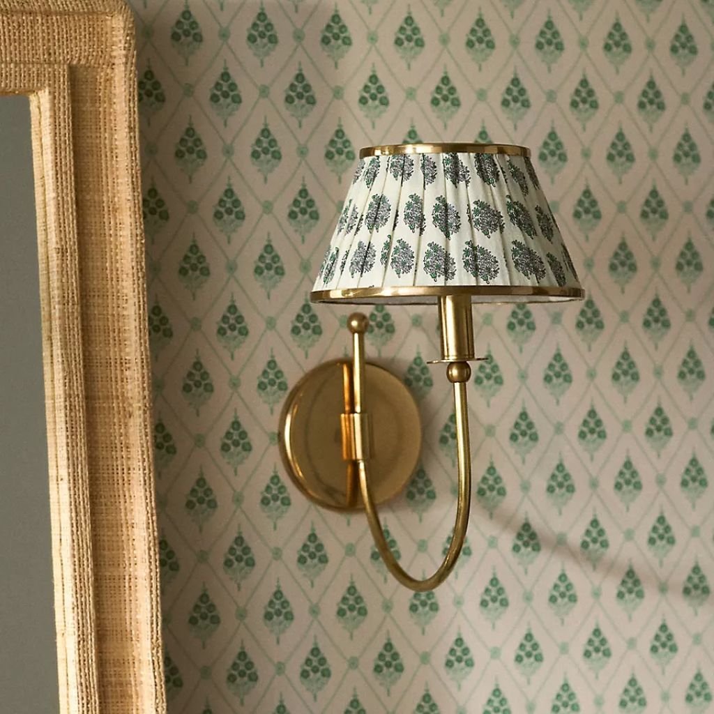 LEE BRASS FABRIC SHADE SCONCE WALL LIGHT LEE BRASS FABRIC SHADE SCONCE WALL LIGHT