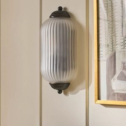 THE ELOISE SCALLOP CLEAR GLASS FLUSH SCONCE WALL LIGHT