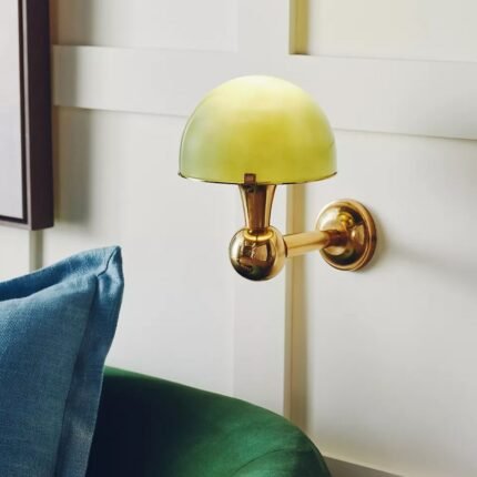 MERVE KAHRAMAN CABINET OF CURIOSITIES MUSHROOM GLASS SCONCE WALL LIGHT IN GREEN