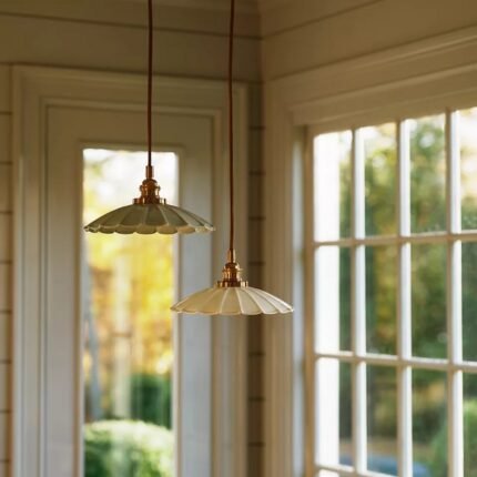 GRETA SCALLOPED METAL PENDANT LIGHT TOFU | MINIATURE LAMPS