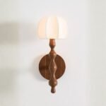 BROWN LALA REIMAGINED WOOD SHADED WALL SCONCE LIGHT