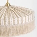 SINCLAIR TASSEL FRINGED LINEN PENDANT IVY STRIPE