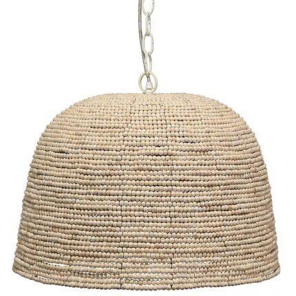 HIGH TIDE LIGHT WOOD BEADED PENDANT WINE | WOODEN LAMP