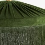 SINCLAIR TASSEL FRINGED VELVET PENDANT GREEN | BOHO LAMPS