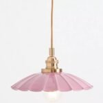 GRETA SCALLOPED METAL PENDANT LIGHT PINK