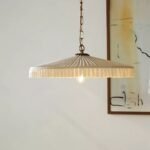STEFANIE PLEATED SILK PENDANT | LAMPS WITH GOLD