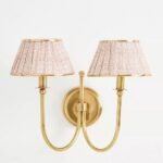 KARI LEE DOUBLE ARTICULATING SHADED BRASS WALL SCONCE