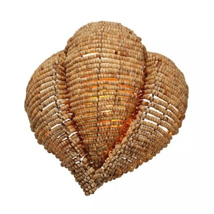 ANGUILLA CAMEL WOOD BEADED SCONCE WALL LIGHT