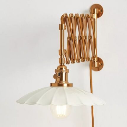 BRASS GRETA SCALLOPED ACCORDION SCONCE WALL LIGHT