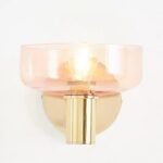 MORGAN PINK GLASS AND BRASS WALL SCONCE