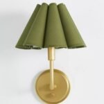 GREEN REGINA ANDREW POLLY SCALLOPED SHADED METAL WALL SCONCE