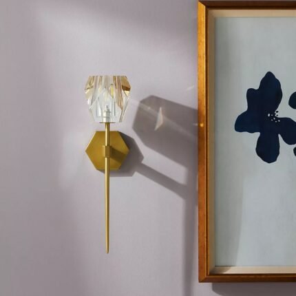 GEMMA CRYSTAL AND METAL WALL SCONCE
