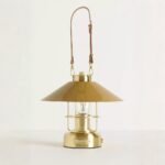 BARBOUR X ANTHROPOLOGIE METAL AND LEATHER CORDLESS LANTERN