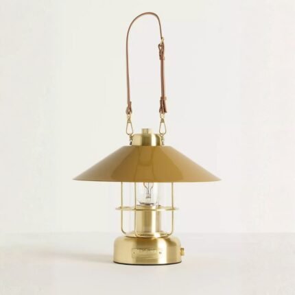 BARBOUR X ANTHROPOLOGIE METAL AND LEATHER CORDLESS LANTERN