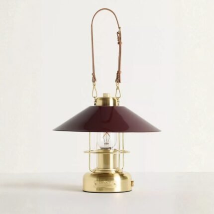 BARBOUR X ANTHROPOLOGIE METAL RECHARGEABLE LANTERN IN RED