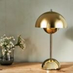 FLOWERPOT V9 GOLD METALLIC CORDLESS RECHARGEABLE LED TABLE LAMP