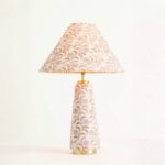 LULU LEORA PRINTED FABRIC UPHOLSTERED EMPIRE TABLE LAMP