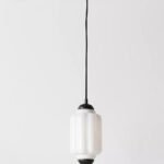 THE ELOISE SCALLOP PETITE PENDANT CEILING LIGHT WHITE GLASS BLACK