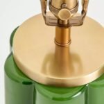 GREEN SCALLOPED GLASS LAMP BASE