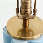 BLUE SCALLOPED GLASS LAMP BASE
