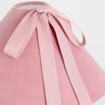 MAUVE BOSETTE TABLE LAMP WITH BOW DETAIL, VELVET, AND WOOD