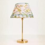 LEE TABLE LAMP IN BRASS WITH PERA RUFFLE PRINTED SHADE