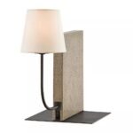 OLDKNOW POLISHED STONE BOOKCASE TABLE LAMP