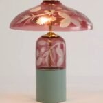 CYNDI FLOWER ETCHED GLASS TABLE LAMP