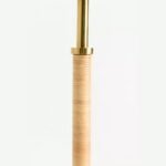 WRAPPED RATTAN AND BRASS BUFFET TABLE LAMP BASE
