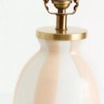 PEACH STRIPE GLASS TABLE LAMP BASE