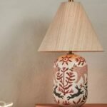 KAIA PINK WAX RESIST CERAMIC TABLE LAMP