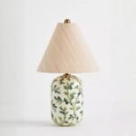 KAIA GREEN WAX RESIST CERAMIC TABLE LAMP