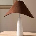 APUILA CONCRETE TABLE LAMP WITH VELVET SHADE