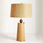 JANUARY WOVEN GRASSCLOTH AND WOOD TABLE LAMP