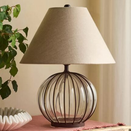 STRIPED IRON ACCENT TABLE LAMP