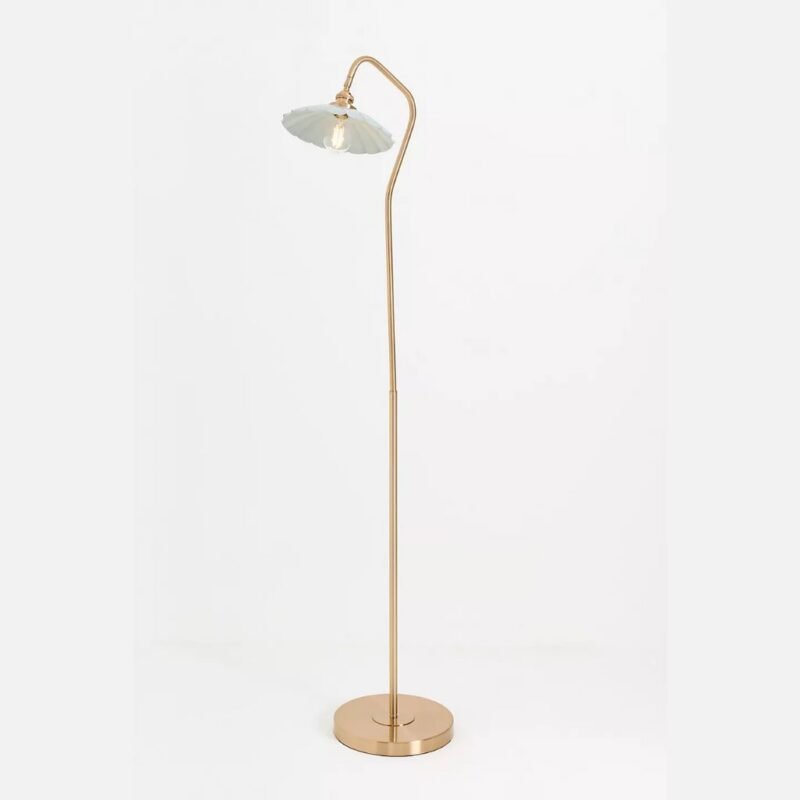 GRETA GREY SCALLOPED METAL READING FLOOR LAMP