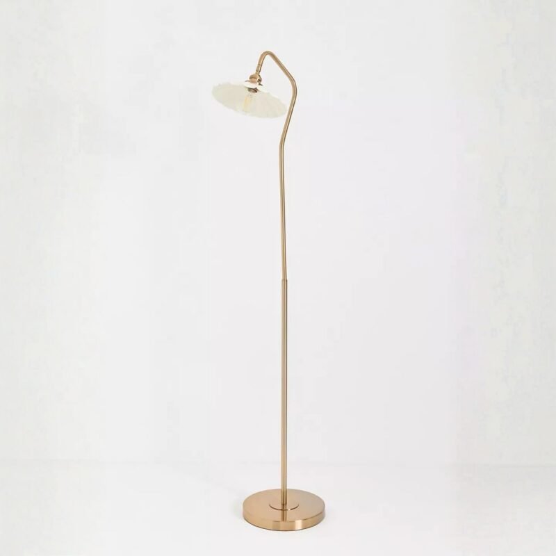 GRETA TOFU SCALLOPED METAL READING FLOOR LAMP
