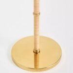RATTAN-WRAPPED ANTIQUE BRASS FLOOR LAMP BASE
