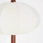 DUMPLING WOOD FLOOR LAMP WITH RAW SILK SHADE