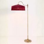 SINCLAIR BURGUNDY VELVET FLOOR LAMP WITH TASSEL FRINGE