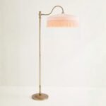 SINCLAIR PINK VELVET FLOOR LAMP WITH TASSEL FRINGE