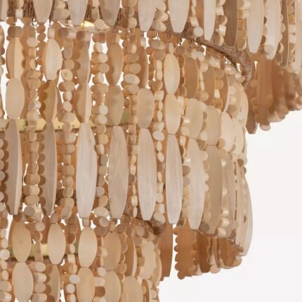 BEN CASCADE WOODEN BEADED CHANDELIER BRASS | WOODEN LAMP