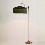 SINCLAIR GREEN VELVET FLOOR LAMP WITH TASSEL FRINGE
