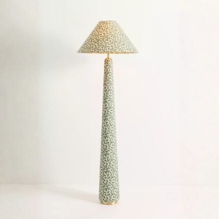 LULU IRENA PRINTED FABRIC UPHOLSTERED EMPIRE FLOOR LAMP