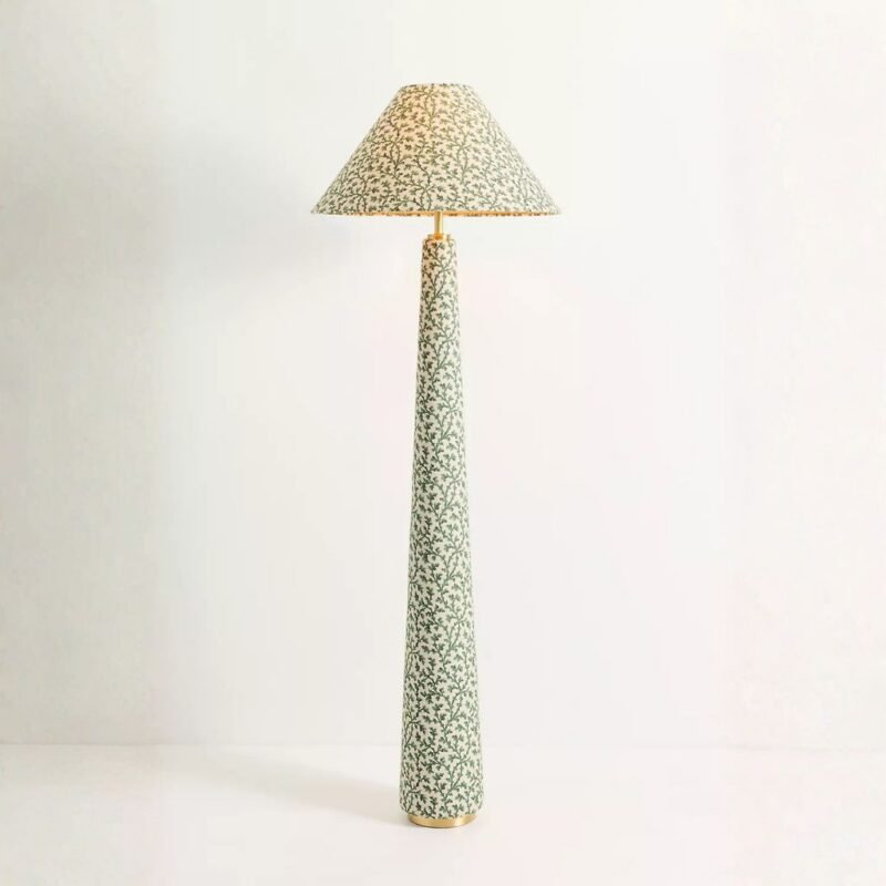 LULU IRENA PRINTED FABRIC UPHOLSTERED EMPIRE FLOOR LAMP
